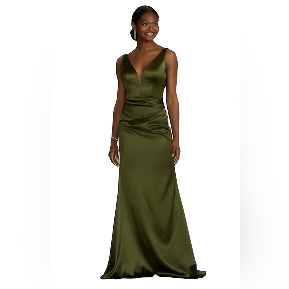 David’s Bridal Stretch Satin Cowl Back Bridesmaid Dress